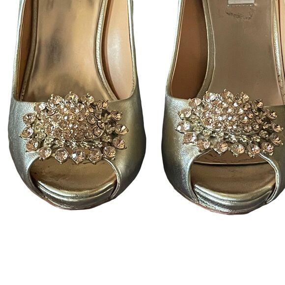 badgley mischka lissa jeweled peep toe heels Size 7.5 - Picture 8 of 9